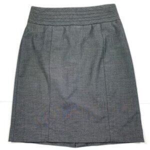 H&M Gray Patterned Pencil Skirt Size 10 Belt not included Preppy Corporate